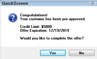 The pre-approval message.